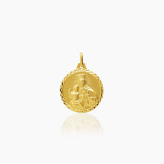MOUNT CARMEL AND STO. NIÑO MEDAL (20 MM) IN (SPANISH) 14K YELLOW GOLD
