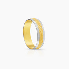 7.5 - TWO-TONE WEDDING RING IN (ITALIAN) 14K YELLOW AND WHITE GOLD