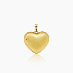 TRI-COLOR PUFF HEART PENDANT ± 24 mm (H) X ± 20 mm (L) IN (SAUDI) 18K YELLOW, WHITE, AND ROSE GOLD