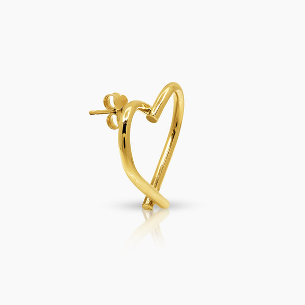 HEART LADIES STUD EARRINGS IN (SAUDI) 18K YELLOW GOLD