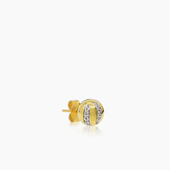 DIAMOND ORB STRIPE LADIES STUD EARRINGS WITH 30=0.20 / 1.66 / 2.2 CARAT DIAMONDS IN 18K YELLOW GOLD