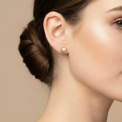 DIAMOND ORB STRIPE LADIES STUD EARRINGS WITH 30=0.20 / 1.66 / 2.2 CARAT DIAMONDS IN 18K YELLOW GOLD