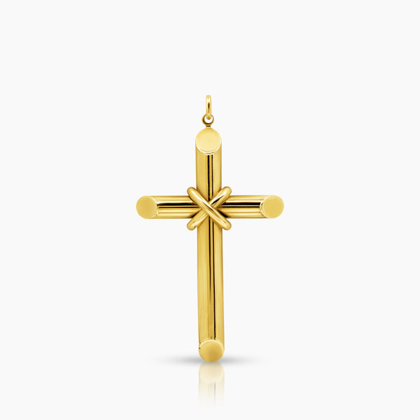 TIED CROSS PENDANT (45 MM) IN 18K YELLOW GOLD
