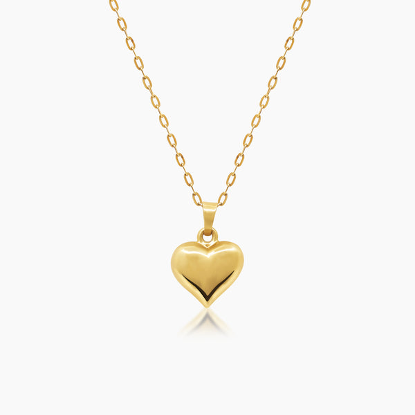 HEART LADIES NECKLACE AND PENDANT IN (ITALIAN) 18K YELLOW GOLD