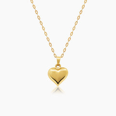 HEART LADIES NECKLACE AND PENDANT IN (ITALIAN) 18K YELLOW GOLD