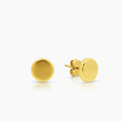 CLASSIC ROUND LADIES STUD EARRINGS IN (SAUDI) 18K YELLOW GOLD