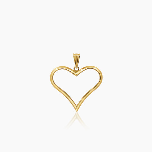 OPEN HEART PENDANT ± 28 mm (H) X ± 25 mm (L) IN (ITALIAN) 18K YELLOW GOLD