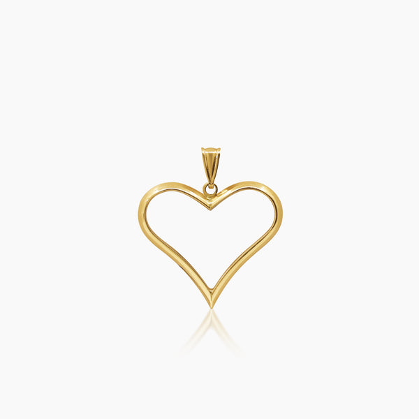 OPEN HEART PENDANT ± 28 mm (H) X ± 25 mm (L) IN (ITALIAN) 18K YELLOW GOLD