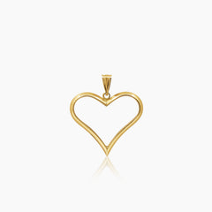 OPEN HEART PENDANT ± 28 mm (H) X ± 25 mm (L) IN (ITALIAN) 18K YELLOW GOLD
