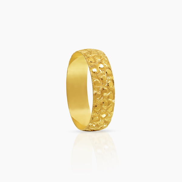6.5 - TEXTURED WEDDING RING IN (SAUDI) 18K YELLOW GOLD