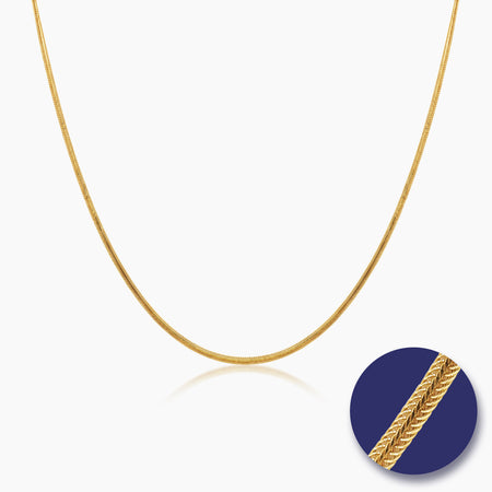 FLAT SNAKE CHAIN (20 INCHES) IN (SAUDI) 18K YELLOW GOLD (M.C.)
