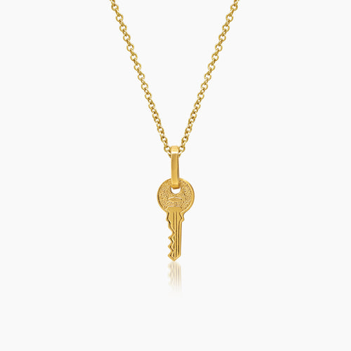FLAT KEY LADIES NECKLACE AND PENDANT IN (ITALIAN) 14K YELLOW GOLD