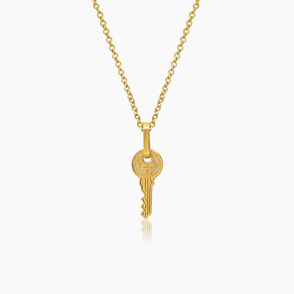 FLAT KEY LADIES NECKLACE AND PENDANT IN (ITALIAN) 14K YELLOW GOLD