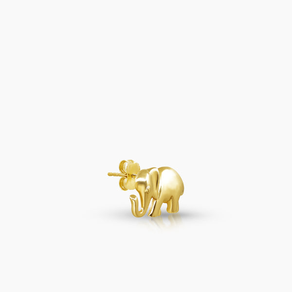 ELEPHANT LADIES STUD EARRINGS IN (ITALIAN) 14K YELLOW GOLD