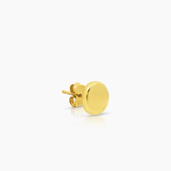 CLASSIC ROUND LADIES STUD EARRINGS IN (SAUDI) 18K YELLOW GOLD