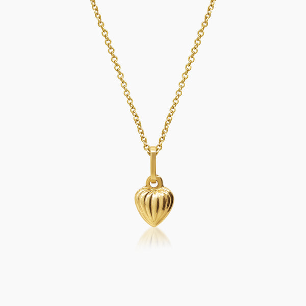 HEART LADIES NECKLACE AND PENDANT IN (ITALIAN) 14K YELLOW GOLD