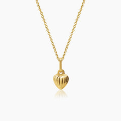 HEART LADIES NECKLACE AND PENDANT IN (ITALIAN) 14K YELLOW GOLD