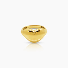 7" EMBOSSED HEART LADIES RING IN (SAUDI) 18K YELLOW GOLD