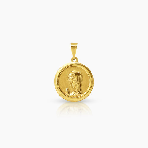 MADONNA PRAYING MEDAL (14 MM) IN (SPANISH) 18K YELLOW