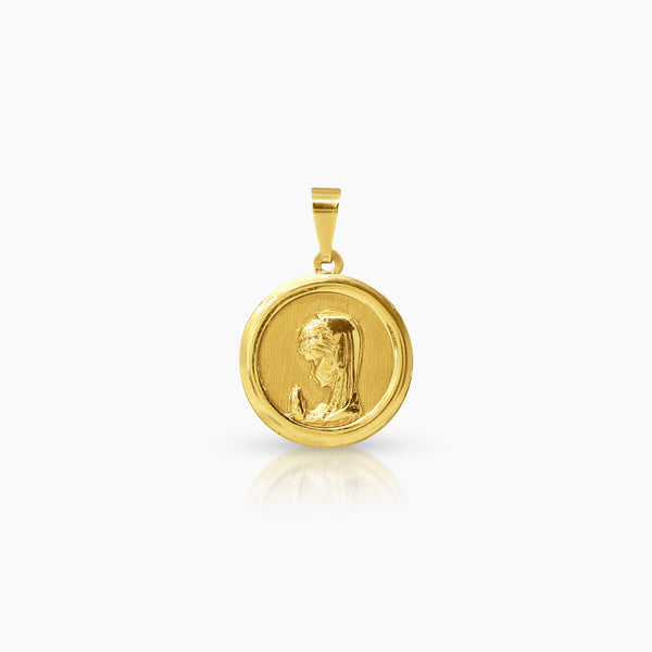 MADONNA PRAYING MEDAL (14 MM) IN (SPANISH) 18K YELLOW