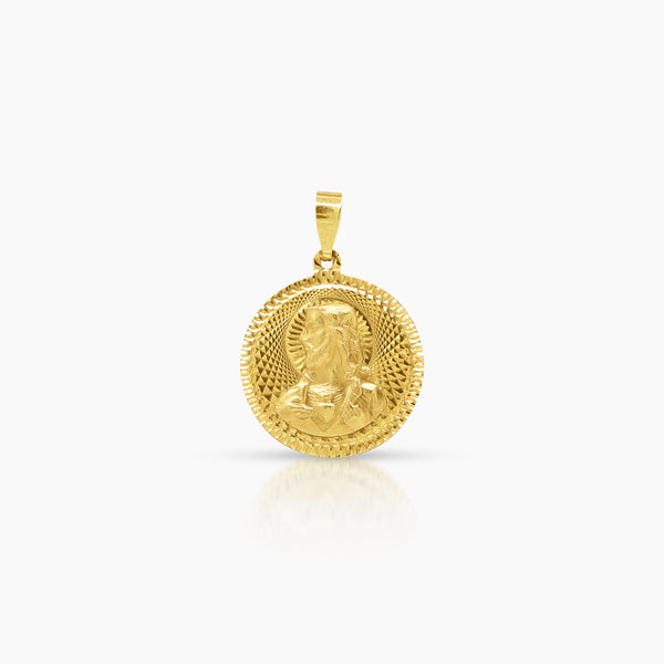 SACRED HEART MEDAL (15 MM) IN (SPANISH) 18K YELLOW GOLD