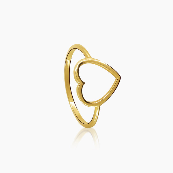 6.5 - OPEN HEART LADIES RING IN (ITALIAN) 18K YELLOW GOLD