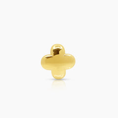 CLOVER LADIES HOOP EARRINGS IN (SAUDI) 18K YELLOW GOLD