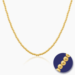 BEAD CHAIN (18 INCHES) IN (SAUDI) 18K YELLOW GOLD