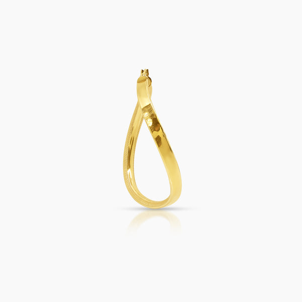 TWISTED LADIES HOOP EARRINGS IN (SAUDI) 18K YELLOW GOLD