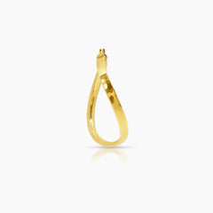 TWISTED LADIES HOOP EARRINGS IN (SAUDI) 18K YELLOW GOLD
