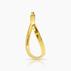 TWISTED LADIES HOOP EARRINGS IN (SAUDI) 18K YELLOW GOLD