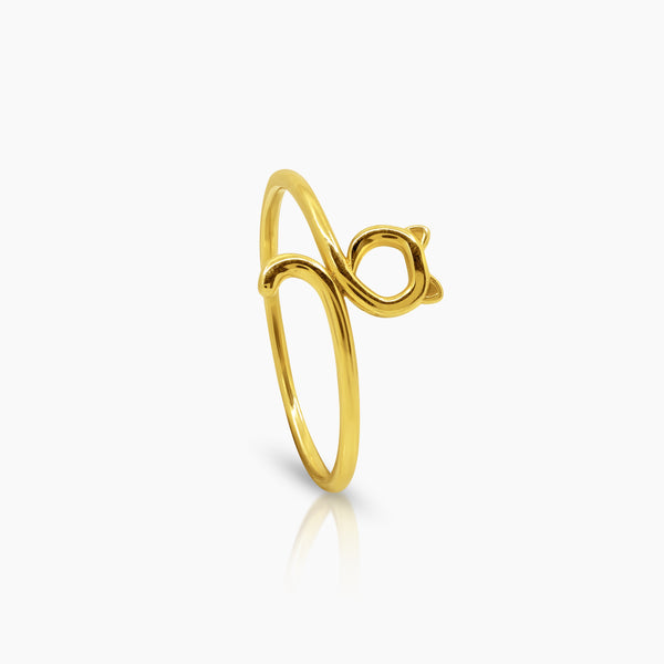 8" CAT LADIES RING IN (SAUDI) 18K YELLOW GOLD