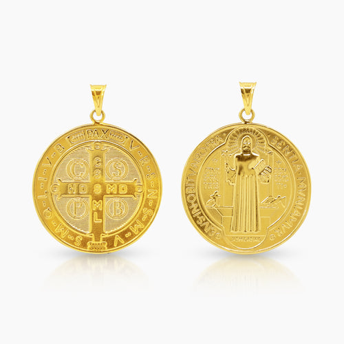 SAINT BENEDICT MEDAL (28 MM) IN 18K YELLOW GOLD