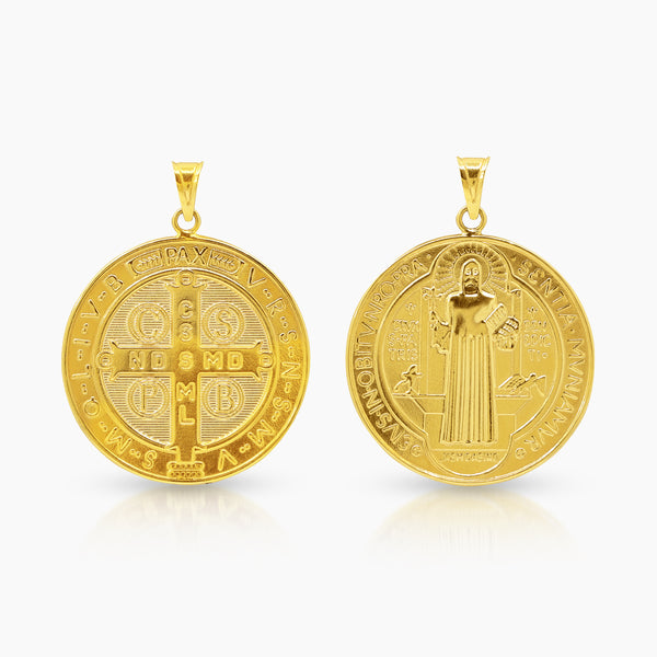 SAINT BENEDICT MEDAL (28 MM) IN 18K YELLOW GOLD
