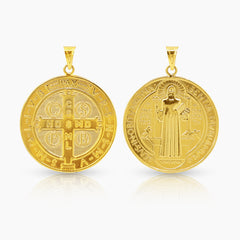SAINT BENEDICT MEDAL (35 MM) IN 18K YELLOW GOLD