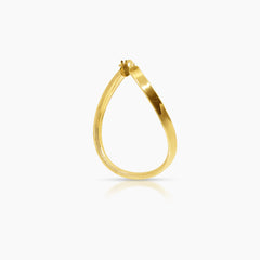 TWISTED LADIES HOOP EARRINGS IN (SAUDI) 18K YELLOW GOLD