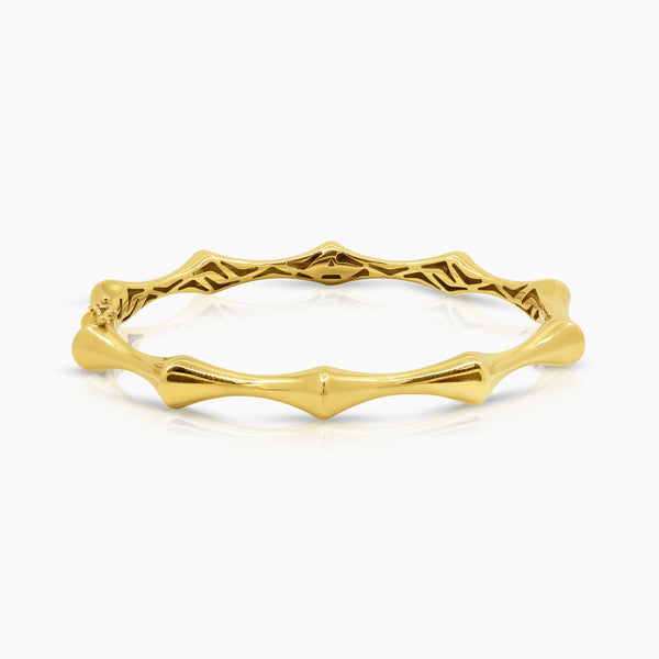 ROUND BAMBOO LADIES BANGLE IN (SAUDI) 18K YELLOW GOLD