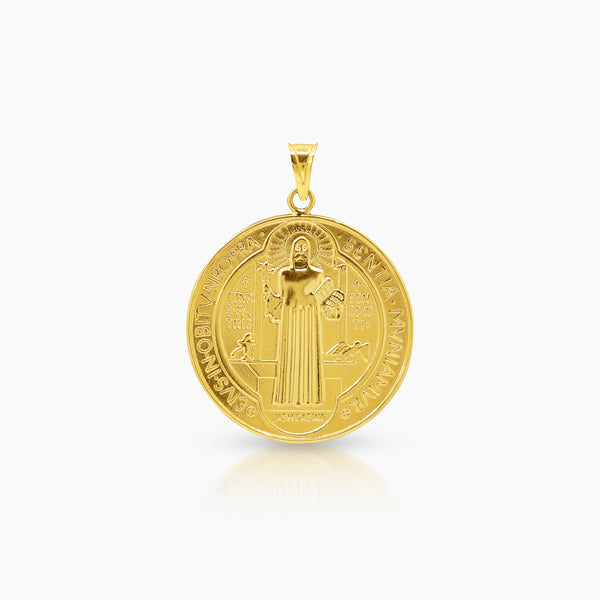 SAINT BENEDICT MEDAL (28 MM) IN 18K YELLOW GOLD