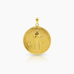 SAINT BENEDICT MEDAL (28 MM) IN 18K YELLOW GOLD