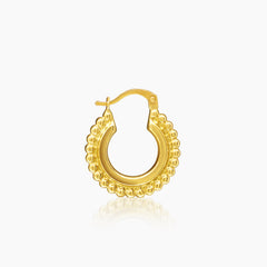 BOBBLE LADIES HOOP EARRINGS IN (SAUDI) 18K YELLOW GOLD