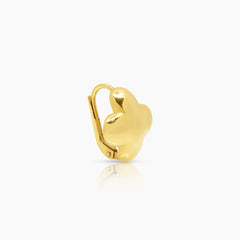CLOVER LADIES HOOP EARRINGS IN (SAUDI) 18K YELLOW GOLD