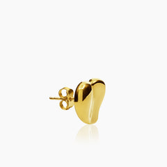 FULL MELTED HEART LADIES STUD EARRINGS IN (SAUDI) 18K YELLOW GOLD