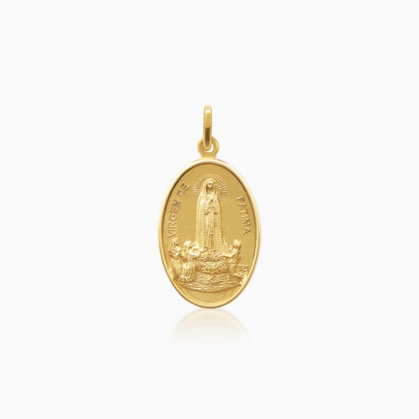 VIRGIN OF FATIMA PENDANT ±21 mm (H) X ±15 mm (L) IN (ITALIAN) 14K YELLOW GOLD