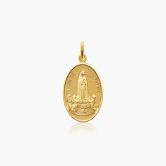 VIRGIN OF FATIMA PENDANT ±21 mm (H) X ±15 mm (L) IN (ITALIAN) 14K YELLOW GOLD