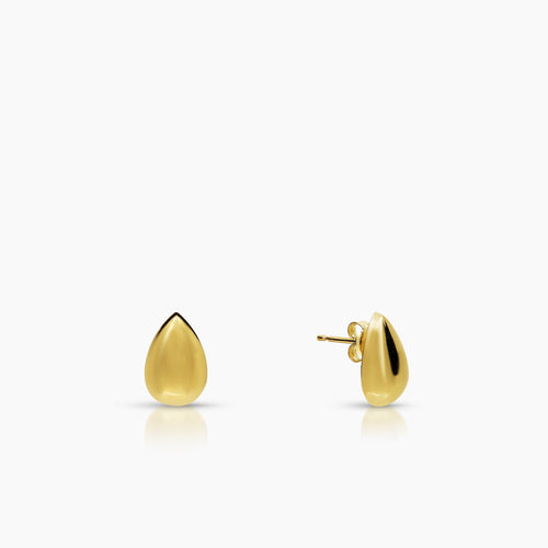 TEAR DROP LADIES STUD EARRINGS IN (SAUDI) 18K YELLOW GOLD