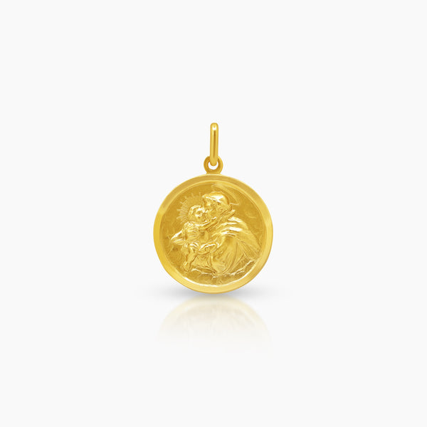 SAINT ANTHONY DE PADUA MEDAL (18 MM) IN 18K YELLOW GOLD