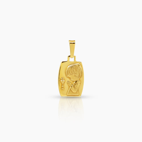 FIRST COMMUNION PENDANT (18 MM) IN (ITALIAN) 14K YELLOW GOLD