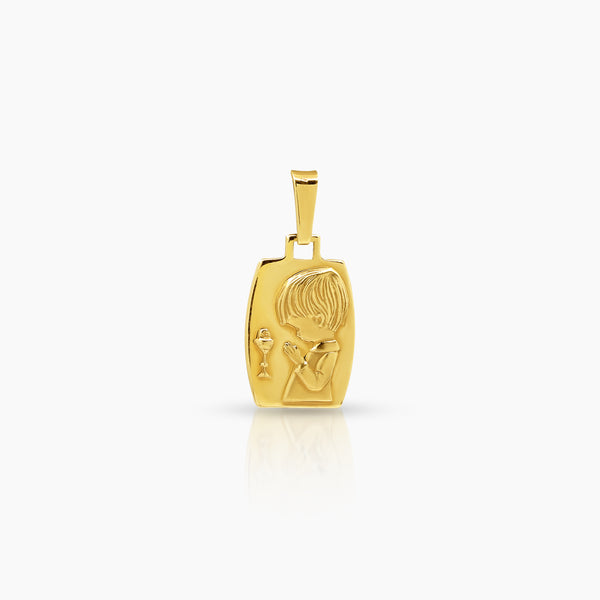 FIRST COMMUNION PENDANT (18 MM) IN (ITALIAN) 14K YELLOW GOLD
