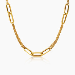 PAPERCLIP AND ROPE CHAIN (18 INCHES) IN (SAUDI) 18K YELLOW GOLD