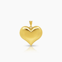 TEXTURED EMBOSSED HEART PENDANT (18 MM) IN (SAUDI) 18K YELLOW GOLD
